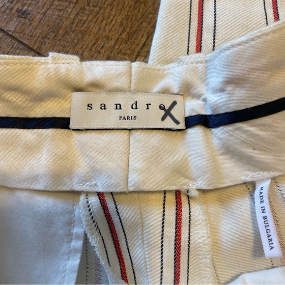 Sandro Beachy White With Red And Blue Striped Pants. BB - Picture 2 of 3